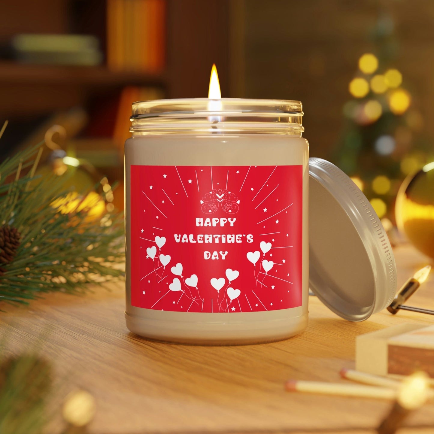 Custom Scented Soy Candle Gift for Him/Her: Personalised Valentine's Day Present for Couple