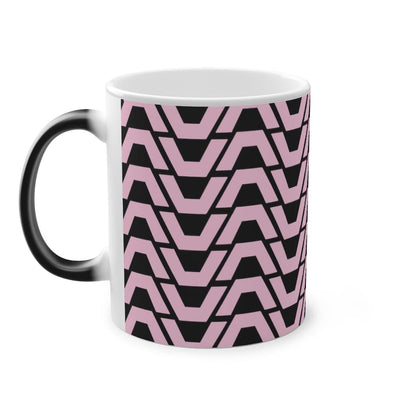 Pink Pattern Mug, Vintage Mug Tea, Gift for Dad, Magic Mug, 11oz