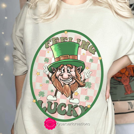 2023 St. Patrick's Day Unisex Lucky Leprechaun Funny Humorous Pink Green Sweatshirt